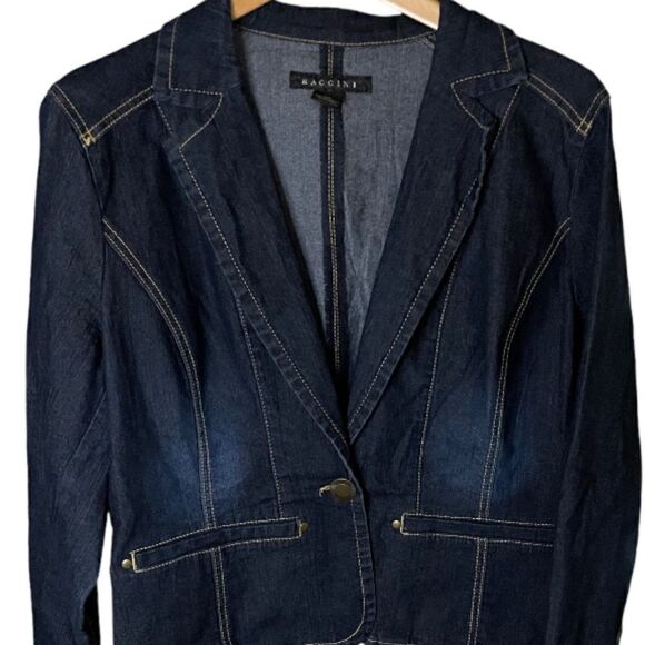 Tailored Jean Jacket Blazer by Baccini - Petite XL - Picture 1 of 4